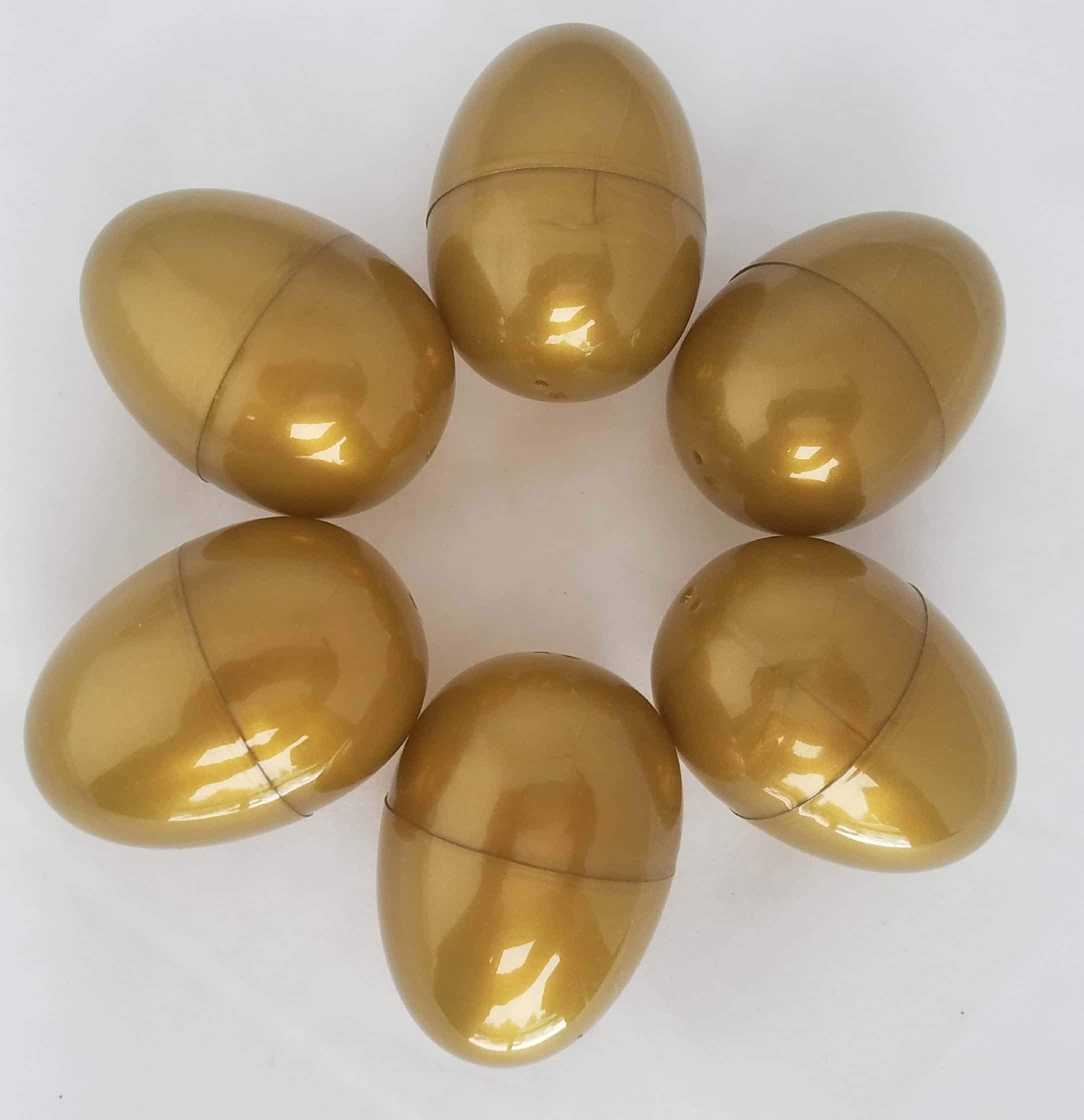 Gold Non-Metallic/Brown Plastic 2.25" Easter Eggs - 50 Pack