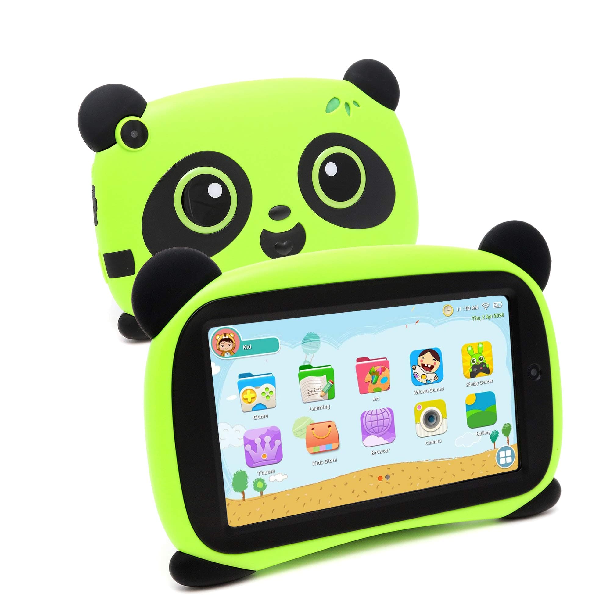 Panda 7 Kids Tablet - 7inch HD Display - Android 8.1 Tablet - 1GB RAM | 16GB ROM - Educational Games - Parental Controls - Juguetes para Niños | by Blue Beat Digital [Green]