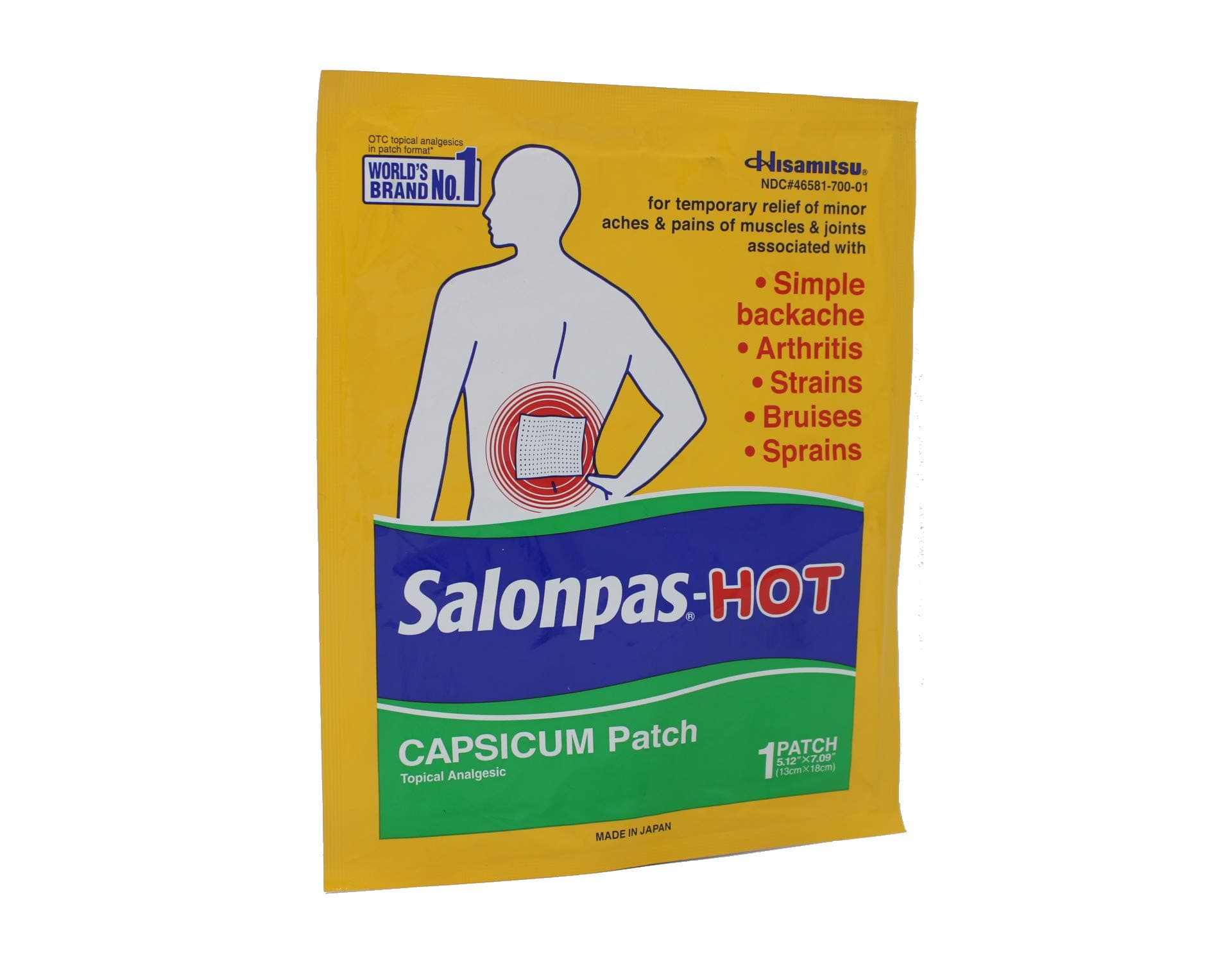 10 PATCH SALONPAS HOT CAPSICUM PATCH EACH 5.12IN X 7.09 IN,