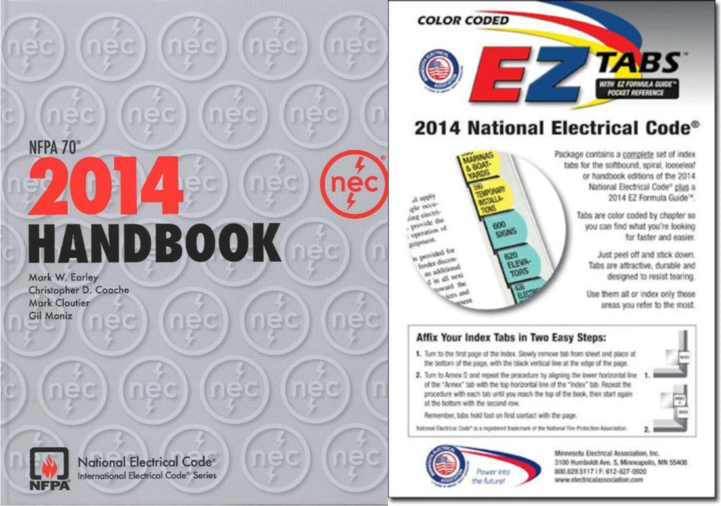 NFPA 70: National Electrical Code (NEC) Handbook and EZ Tabs (Color Coded) Set, 2014 Edition