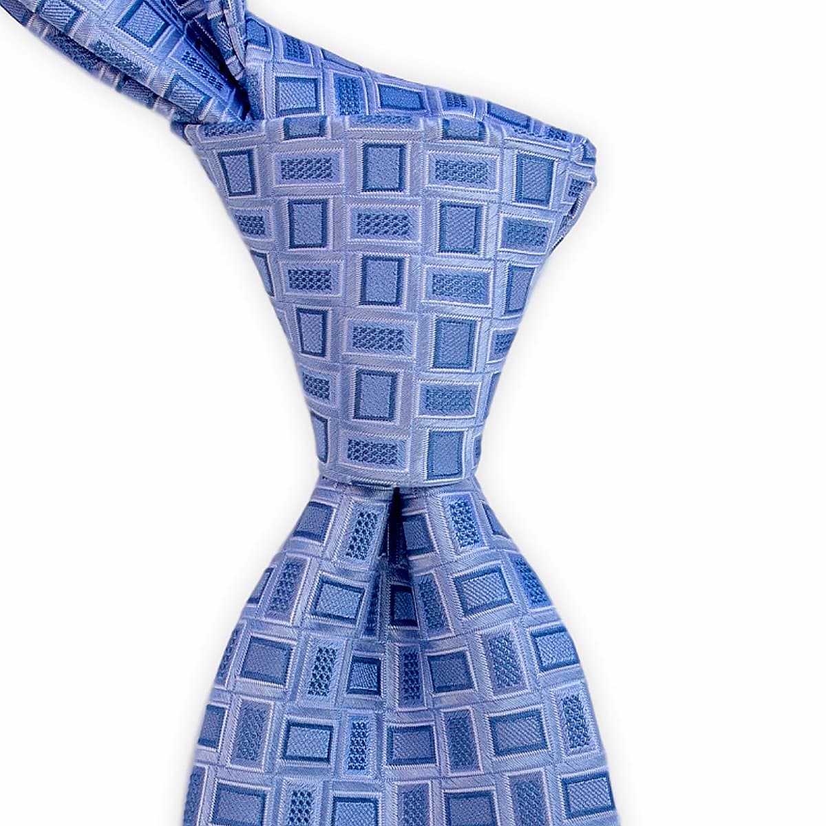 Light Blue Tie with Geometric and Square Pattern By Tie This | The Bayshore Tie