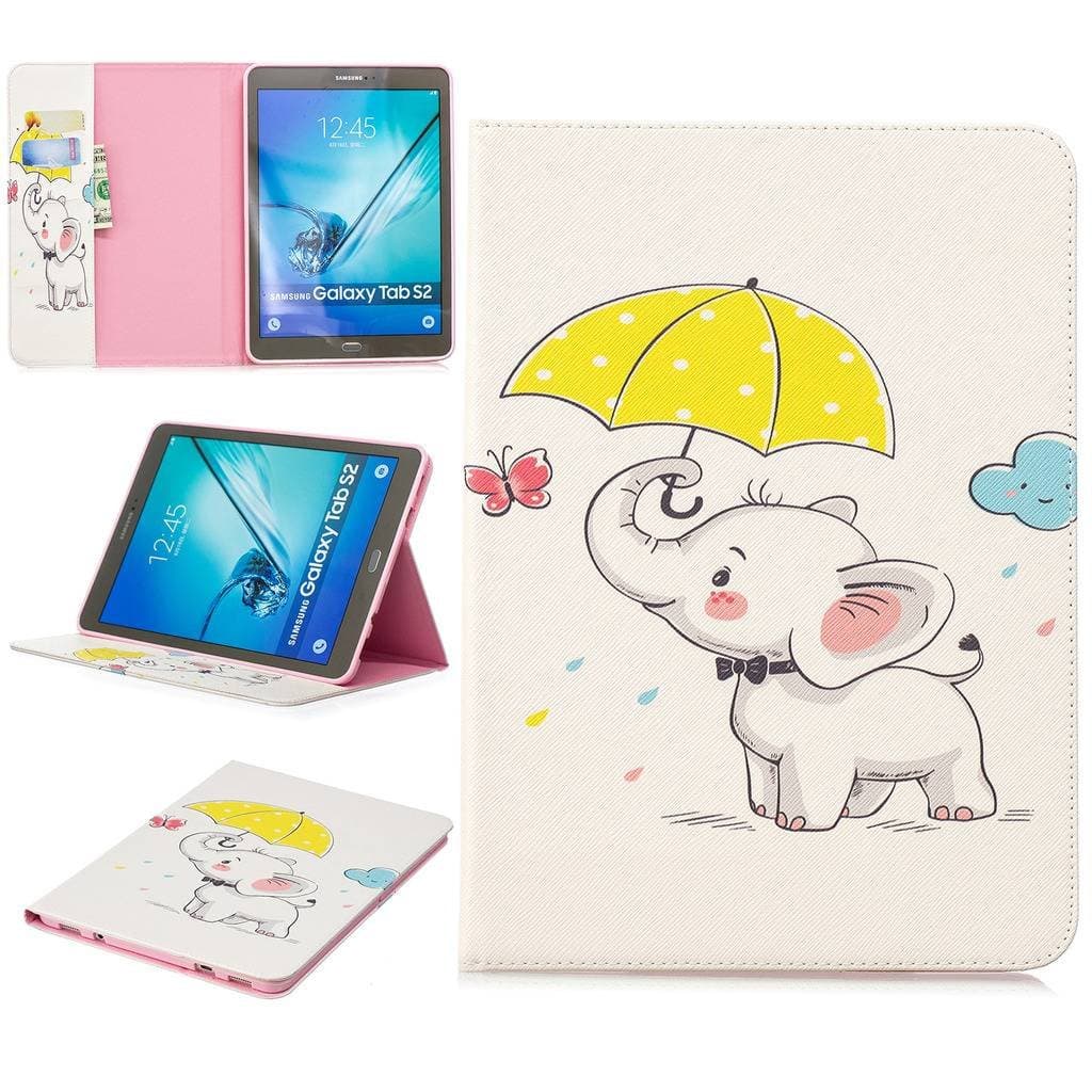 Samsung Galaxy Tab S2 9.7 Case, SATURCASE Beautiful Pattern PU Leather Flip Wallet Stand Card Slots Protective Case Cover for Samsung Galaxy Tab S2 9.7 SM-T810 T815 (BFT-3)