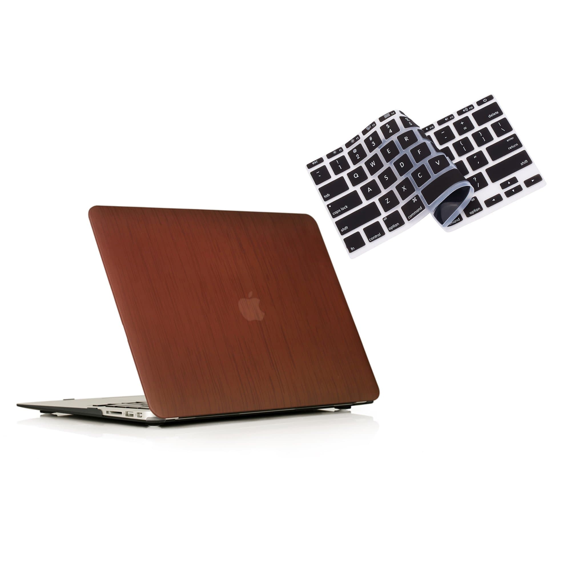 RUBAN Case Only Compatible with MacBook Air 13 Inch (Models: A1369 & A1466, Older Version 2010-2017 Release), Slim Snap On Hard Shell Protective Cover and Keyboard Cover, Brown