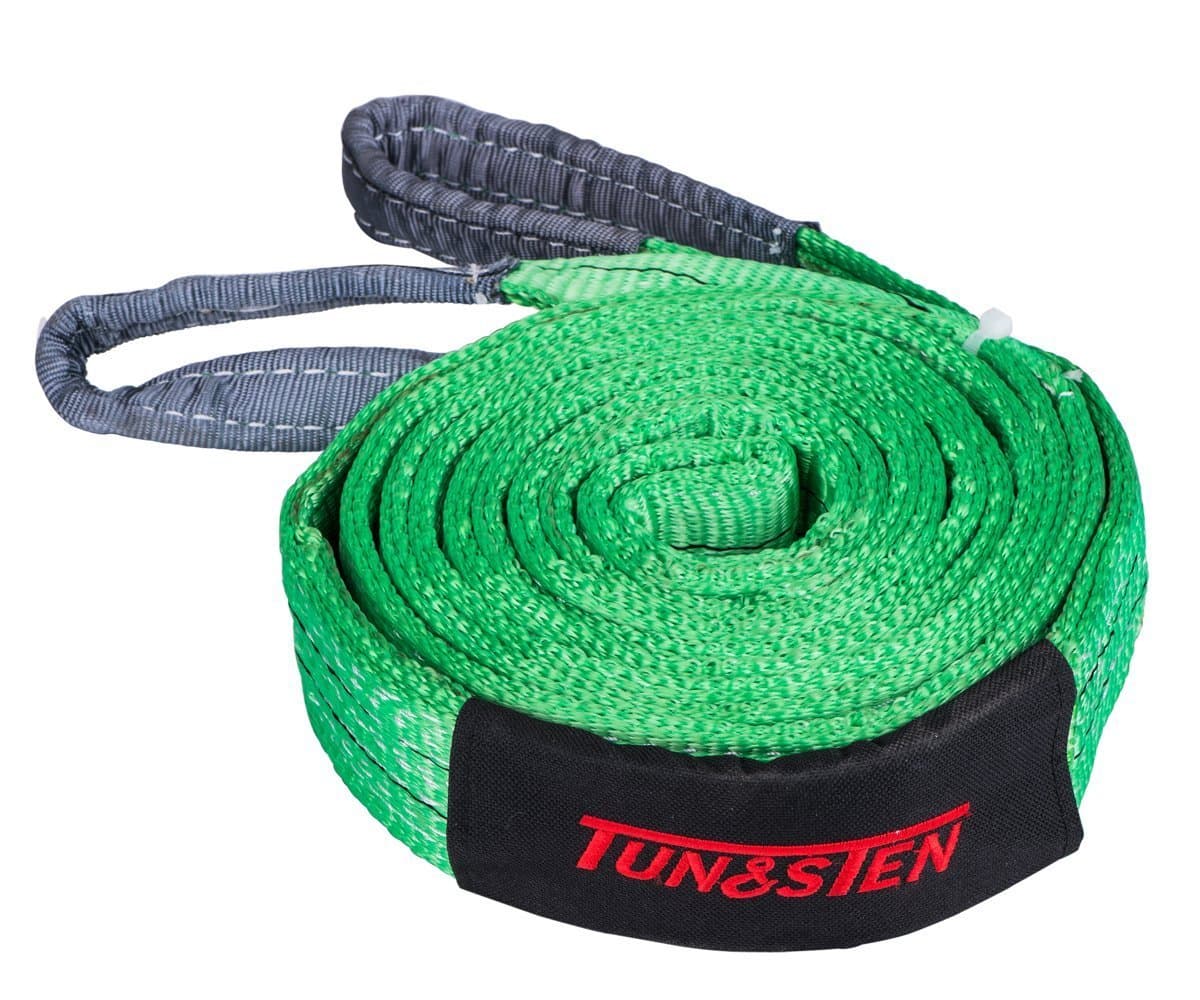 Tungsten4x4 3 Meter Winch Tree Strap with Loops Green 10 feet 4500lbs
