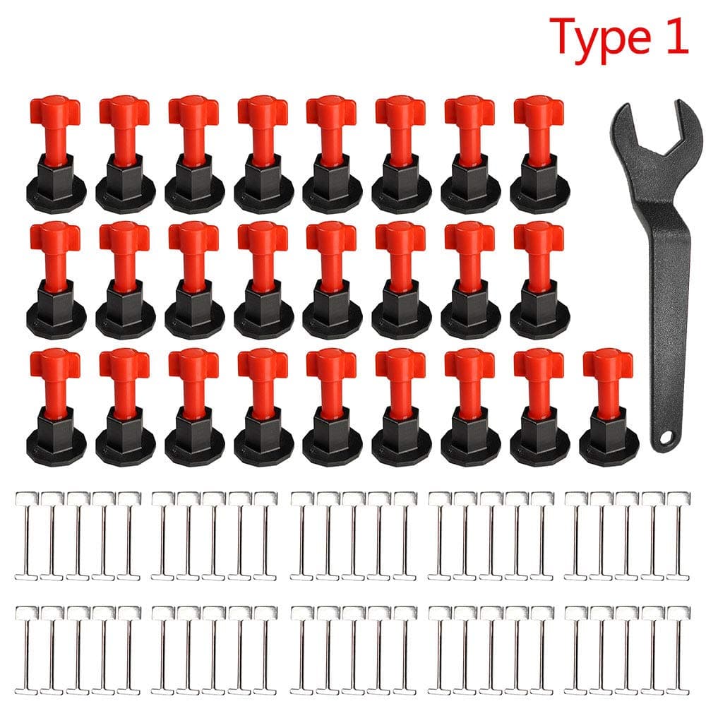 hgfter Tile Leveling System Kit with T-Type Tiles Ceramics Leveler Special Wrench Reusable Spacer,Type 1