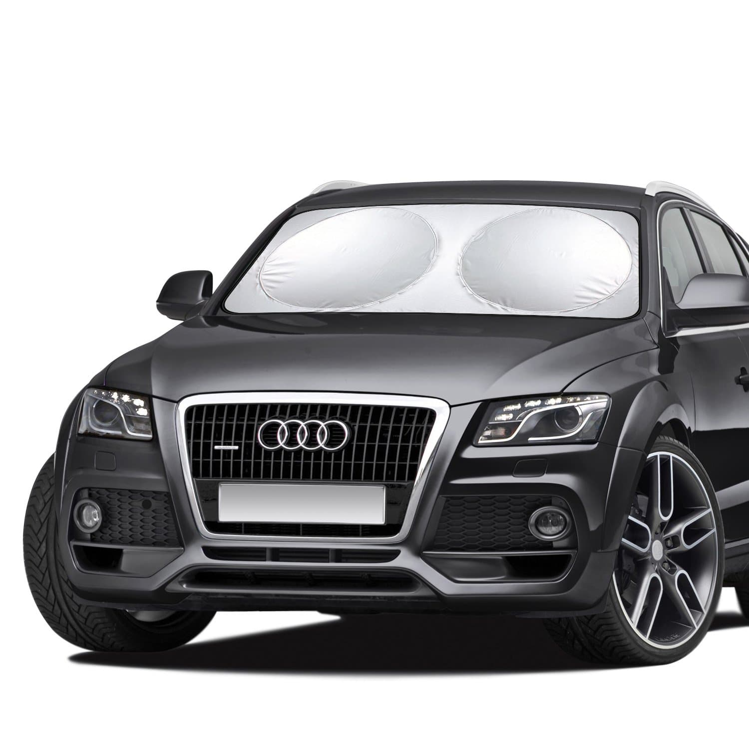 Aoafun Foldable Windshield Car Sun Shade，Keeps Vehicle Cool- UV Ray Protector Sunshade，Keeps Car Cooler By Up To 50%，Rastically Reduces Dashboard And Interior Temperatures ,Fits Most Universal Vehicle Vans Minivan SUV And Truck (145*70CM)