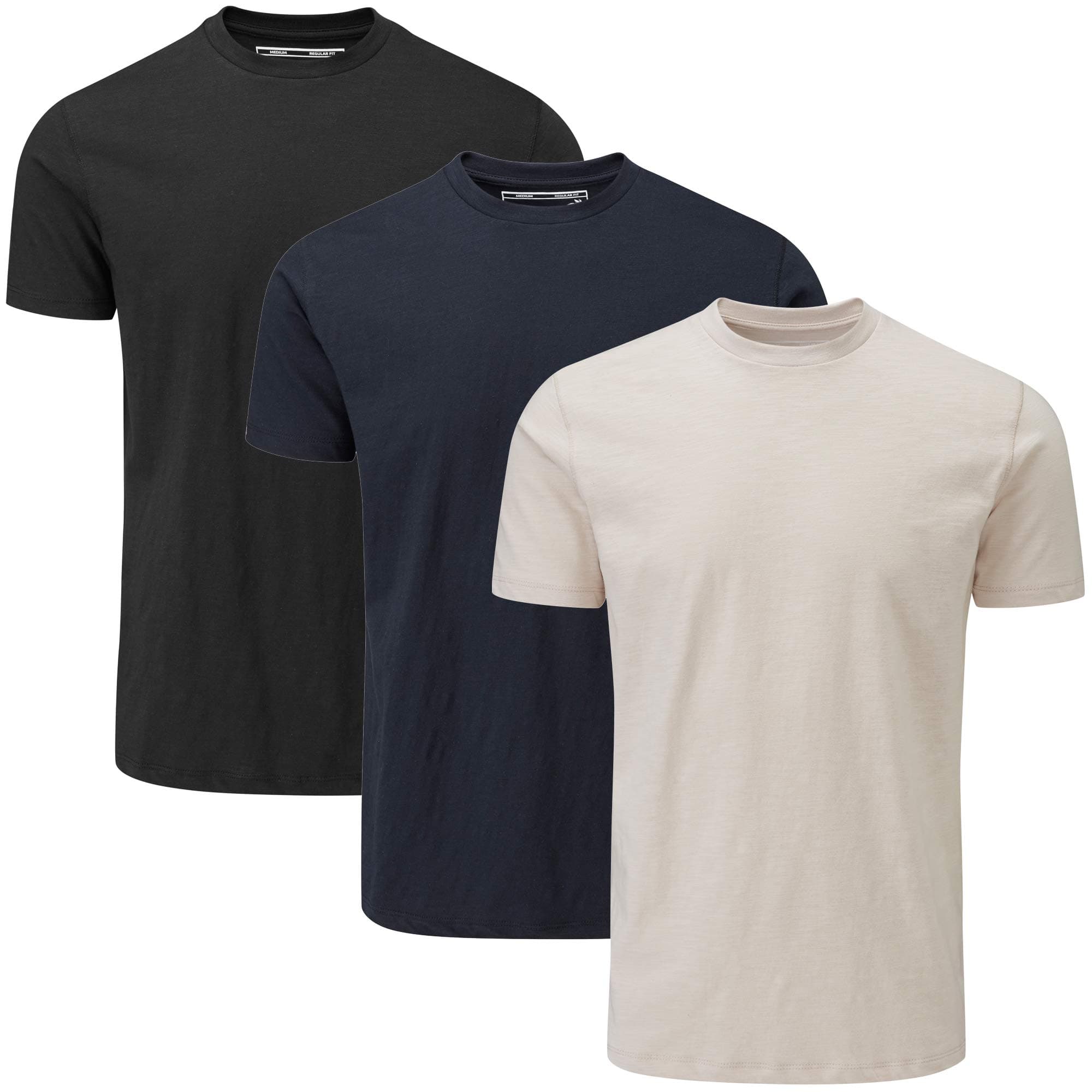 3 Pack Slub Crew Neck T-Shirt
