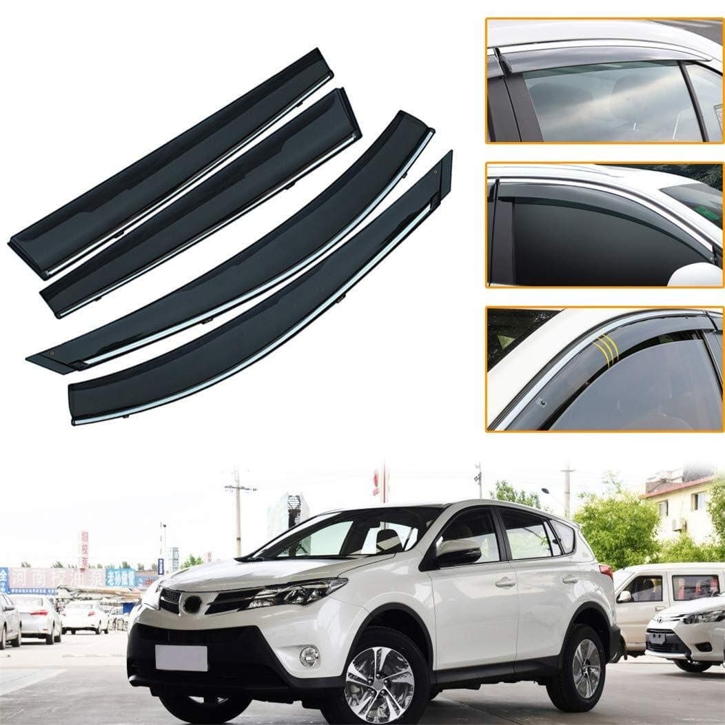 Window Visors,window Rain Guard,Auto Ventshade,Side Door Window Visor Deflector Original Ventvisor Side Window Deflector,Acrylic Sun Shade Rain Guard Deflector 4-Piece Set For Crew Cab