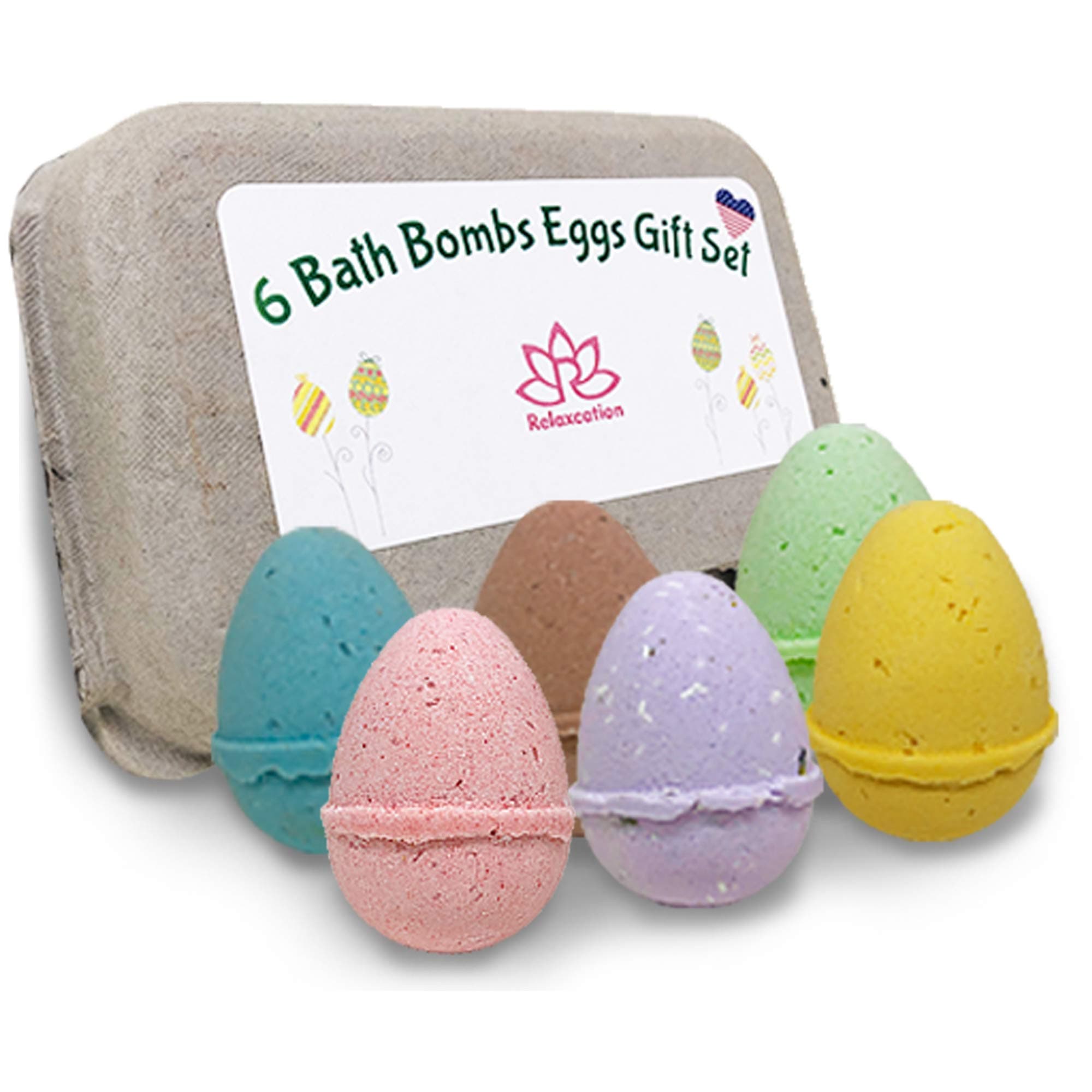 Eggs Kids Bath Bomb Gift Set - Easter 6 Pack Bath Bombs for Kids - All Natural Ingredients with Essential Oil Safe for Sensitive Skin - XL Bath Bombs 5oz Bath Bombs