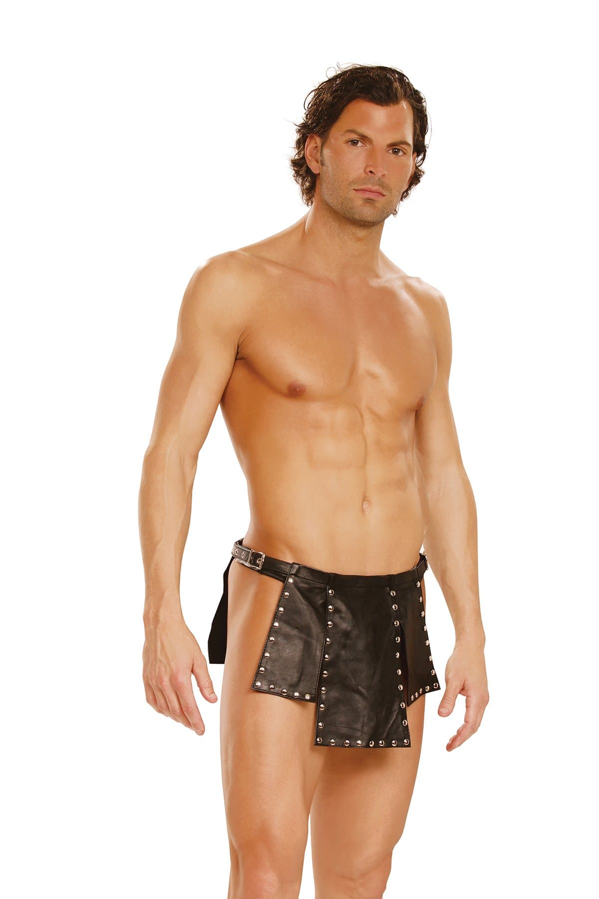 Men's Adjustable Buckle Leather Studded Kilt