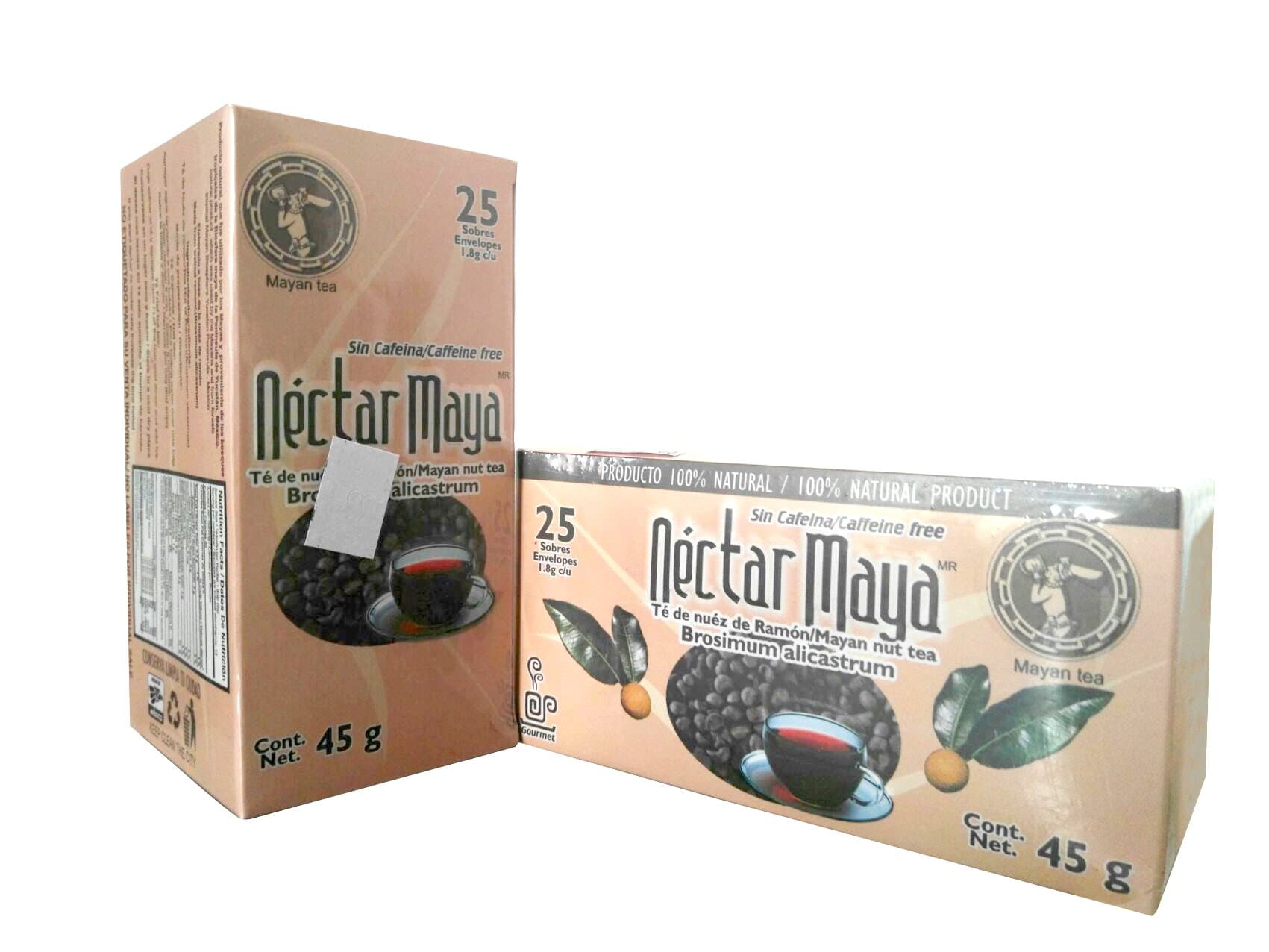 Nectar Maya - Mayan Ramon Tree Nut Tea - From the ”Brosimum Alicastrum" tree. Coffee Substitute. Caffeine Free. A Mayan Original - 100% Natural - Box with 25 bags