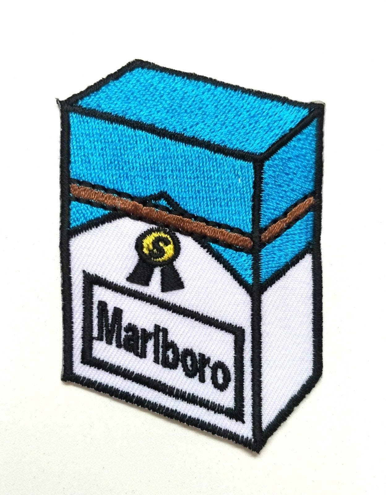 SNOW - 1 PC Select Patch Sponsot Racing Embroidered Iron On Patch Applique Sew - Marlboro (2# Blue/White)