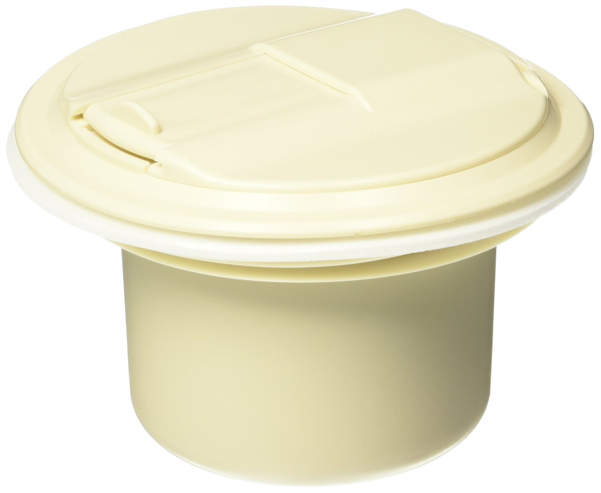 RV Designer B103, Round Electrical Cable Hatch, Universal, 5 inch Diameter, Colonial White