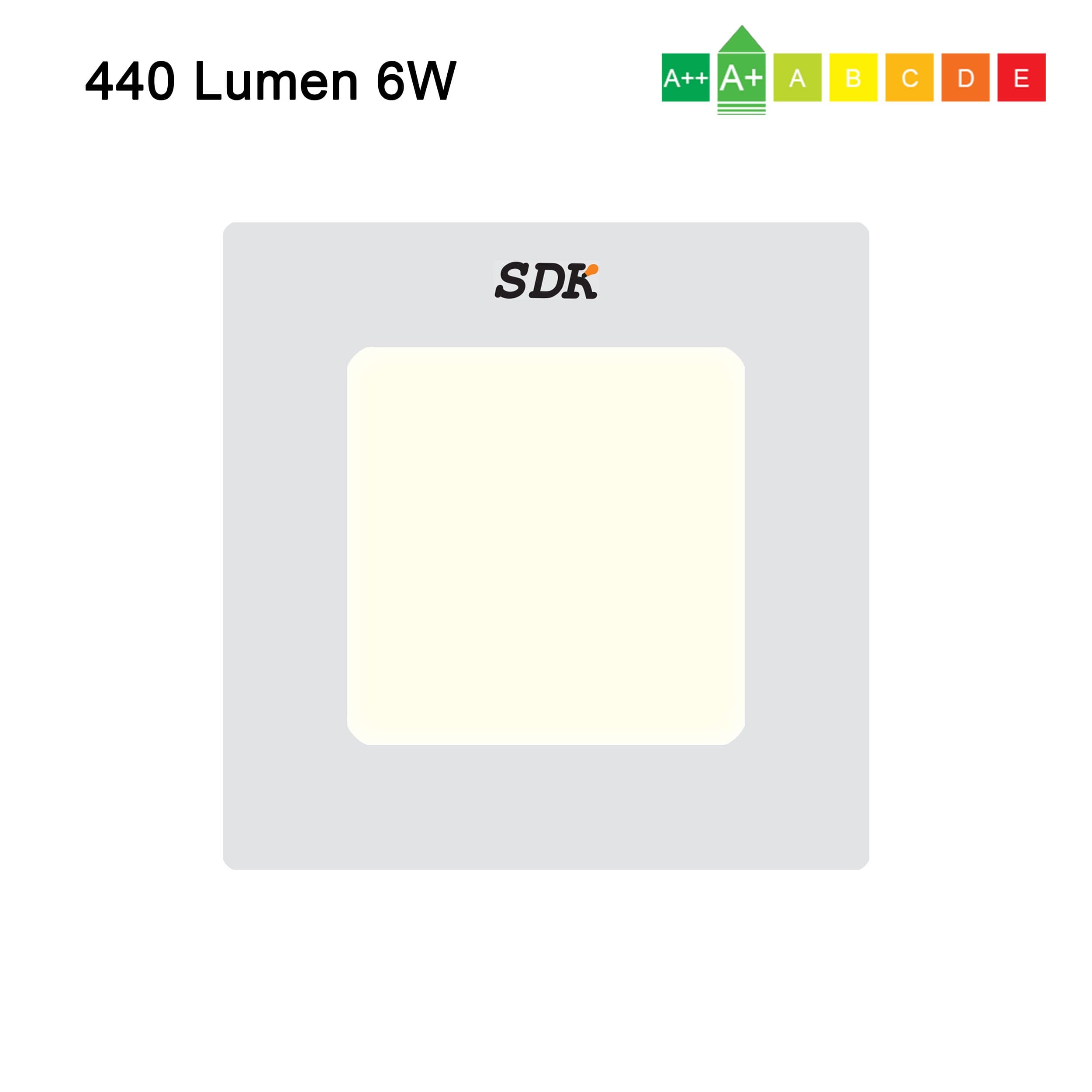 Savonga SDK LED Panel 6 W (= 40 W) 440 Lumen 3000 K Square 120X120X22 MM with Transformer for AC85 to 265 Volts 50HZ Ultra Slim Ceiling Light Wall Spot Light, Warm White – Energy Class A + 1er Packung
