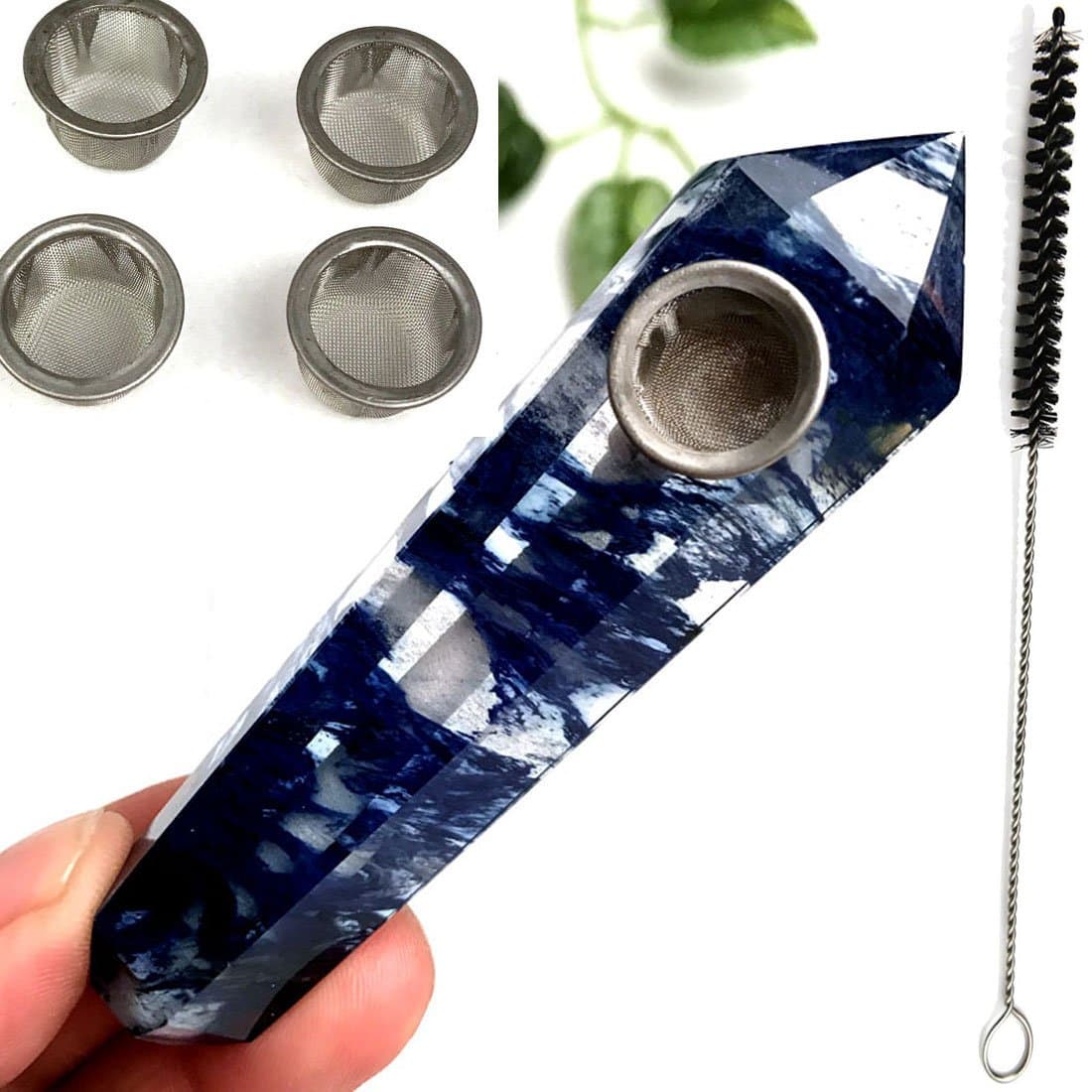 Blue Crystal Stone Pipe, Blue Point, Blue Melting Stone Pipe