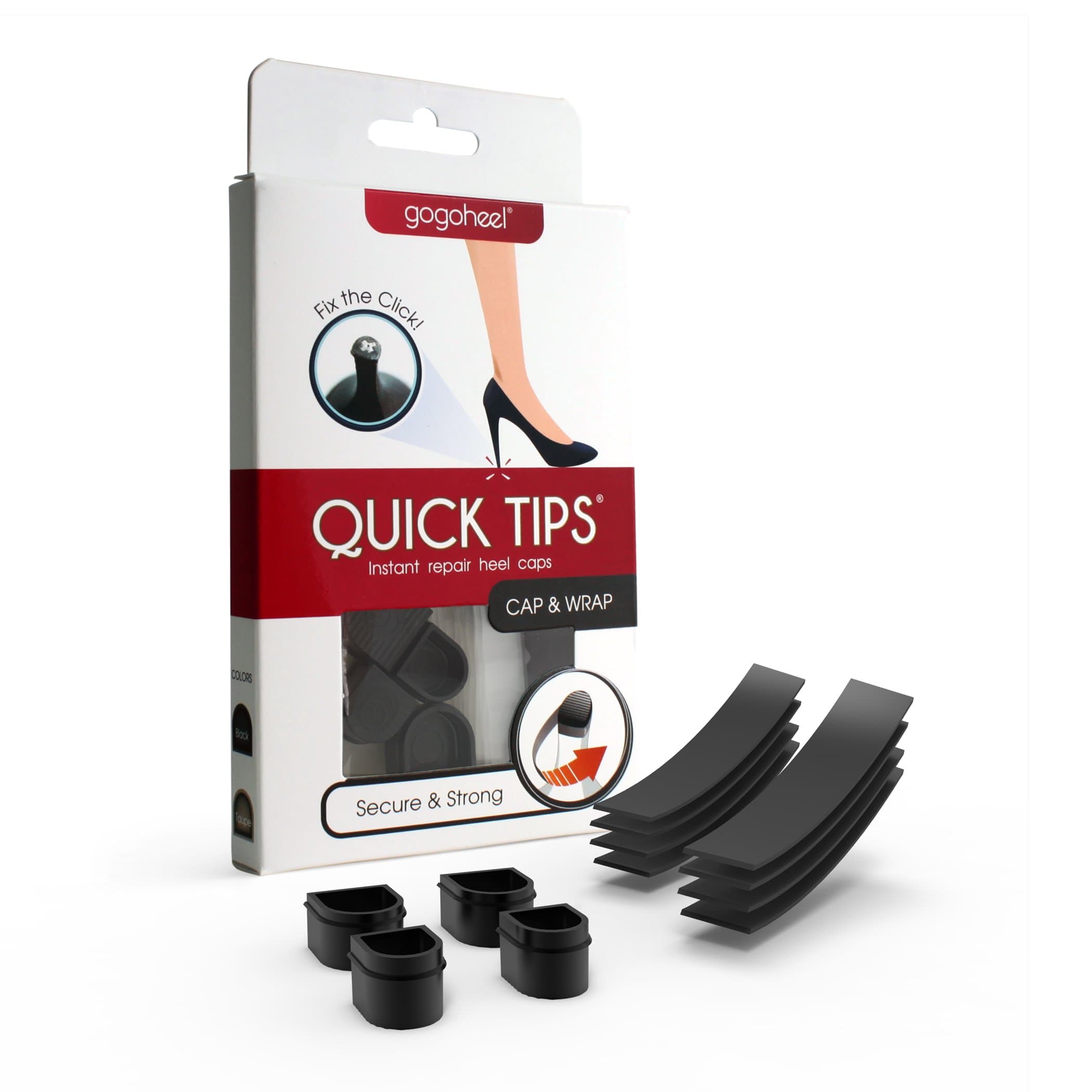 Heel Tip Replacement Cap & Wrap (2 Pairs)