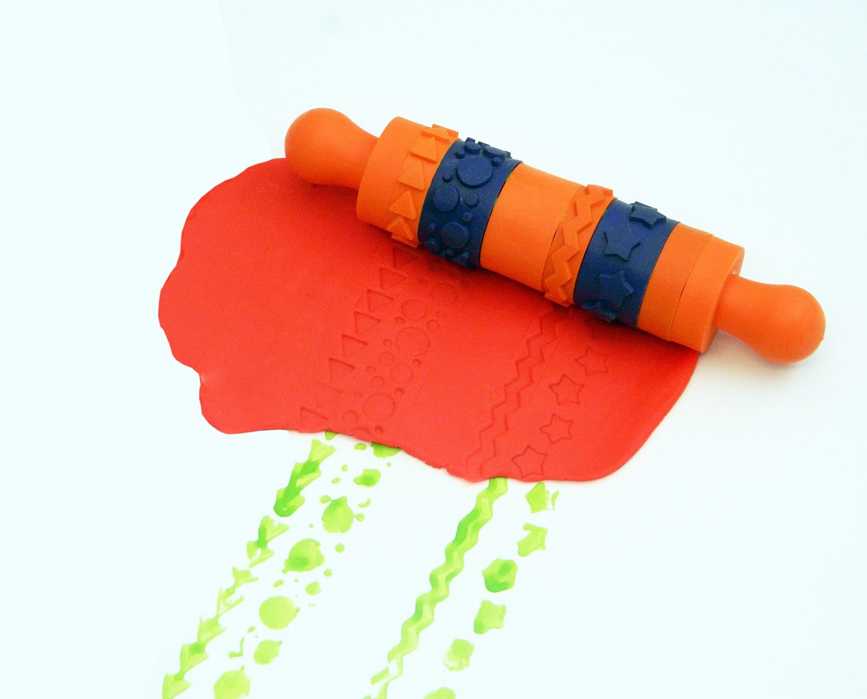 Easy Grip Multi Pattern Roller SET 1 - Modular / Customisable Rolling Pin by Anthony Peters. Intended for use by young children. Educational Pre-School Arts & Crafts.