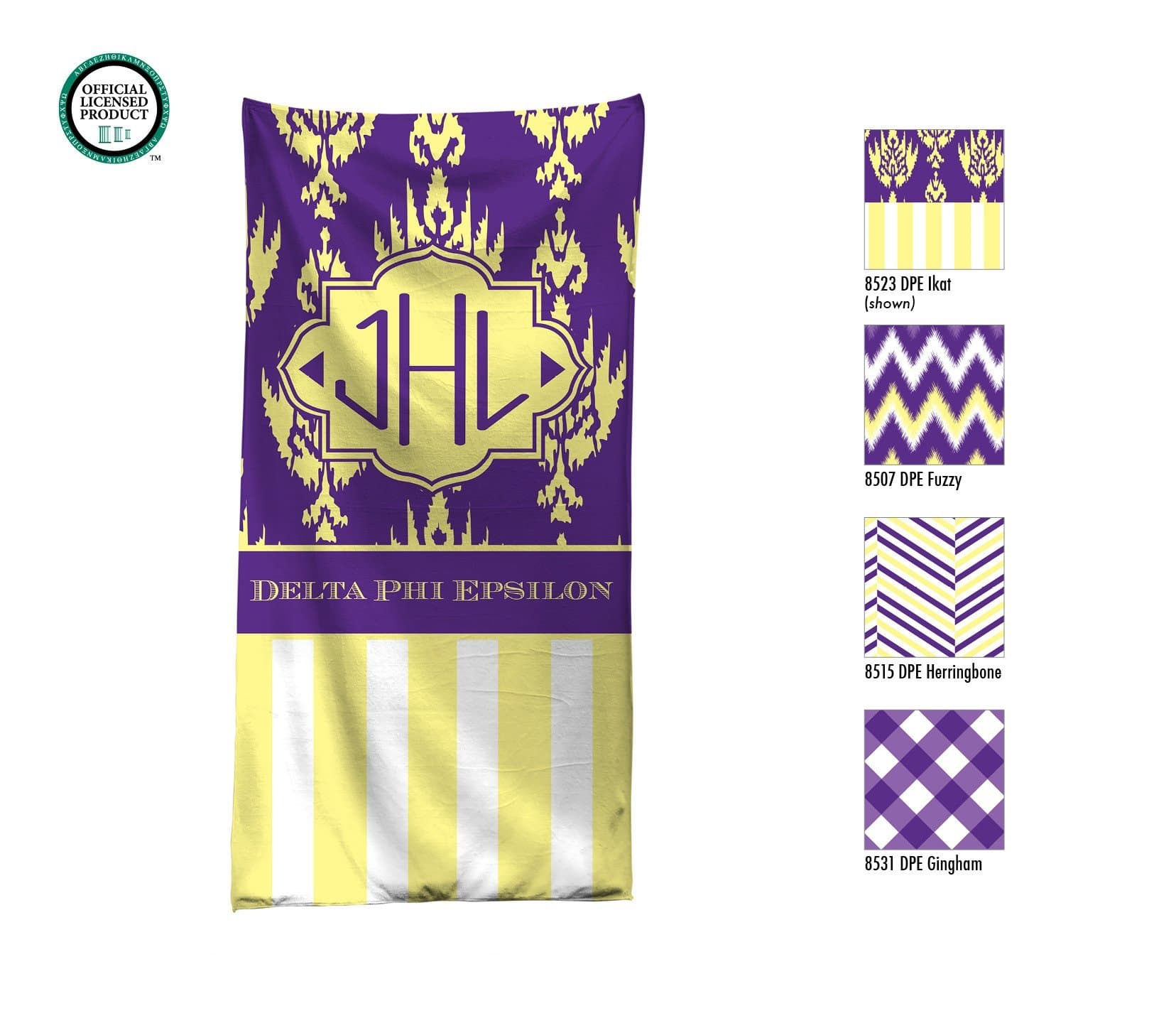 Delta Phi Epsilon Personalized Beach Towel - Pool - Monogrammed Beach Towel DPE Big Little Rush Gift
