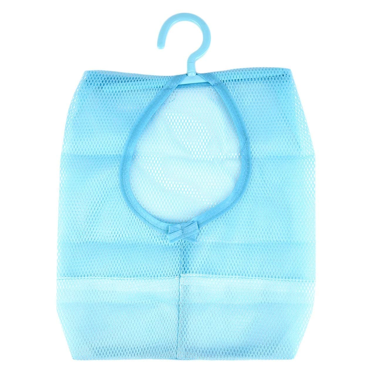 MachinYester 2Pcs Multi Purpose Double Layered Bottom Hang Mesh Bag Clothes Storage Laundry Bags For Bathroom & travel 3 Colors blue