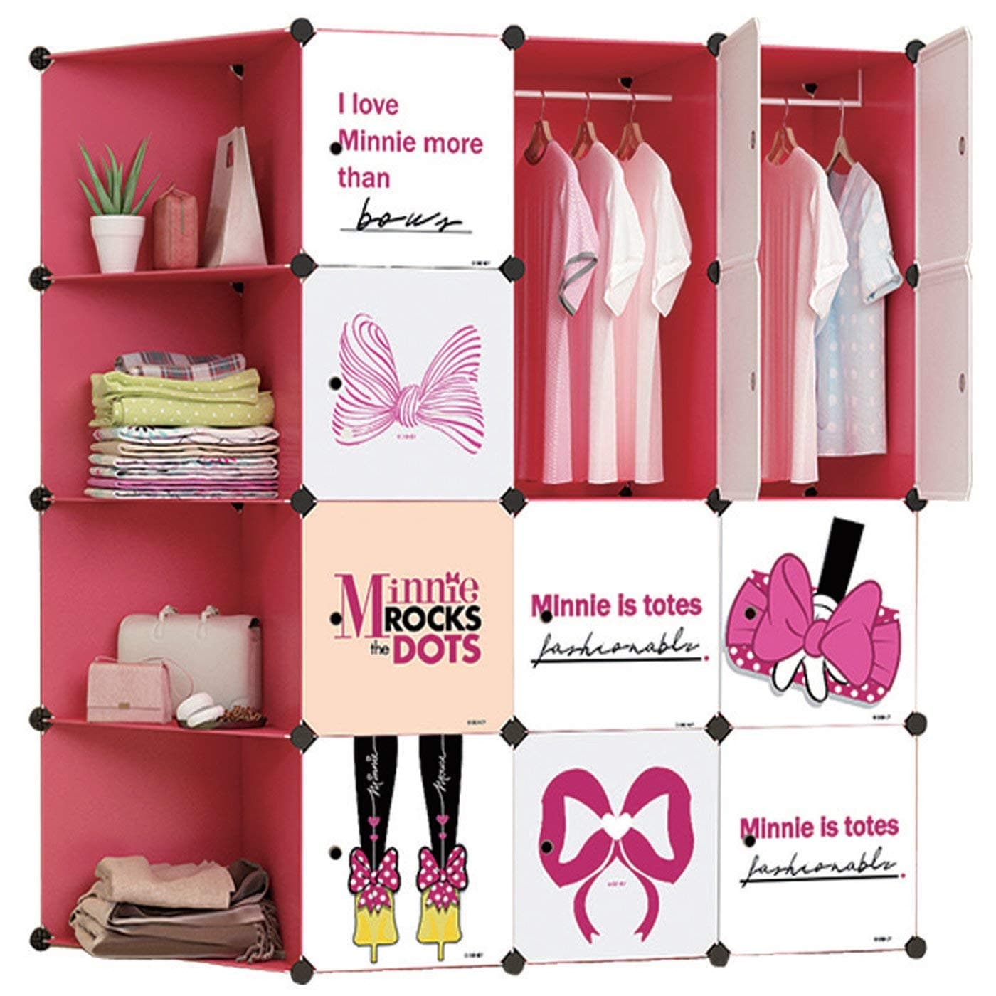 Whitecloud PVC Multi Use Clothes Organizer/Wardrobe (146 x 37 x 146 cm, Multicolour)