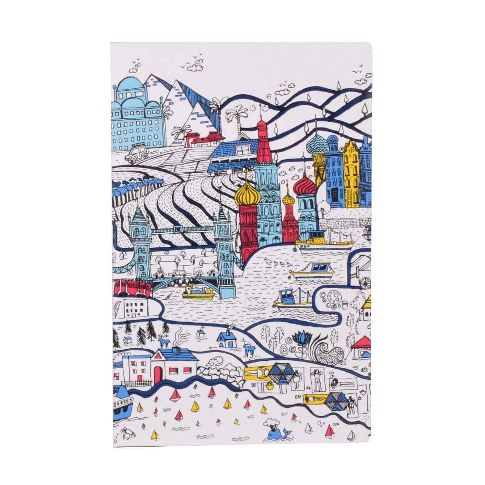 Doodle Voyager Travel Soft Bound Non Dated A5 Diary Notebook (8.5 X 5.5 inches, 80 GSM, 160 Pages) with Theme Based Bookmark