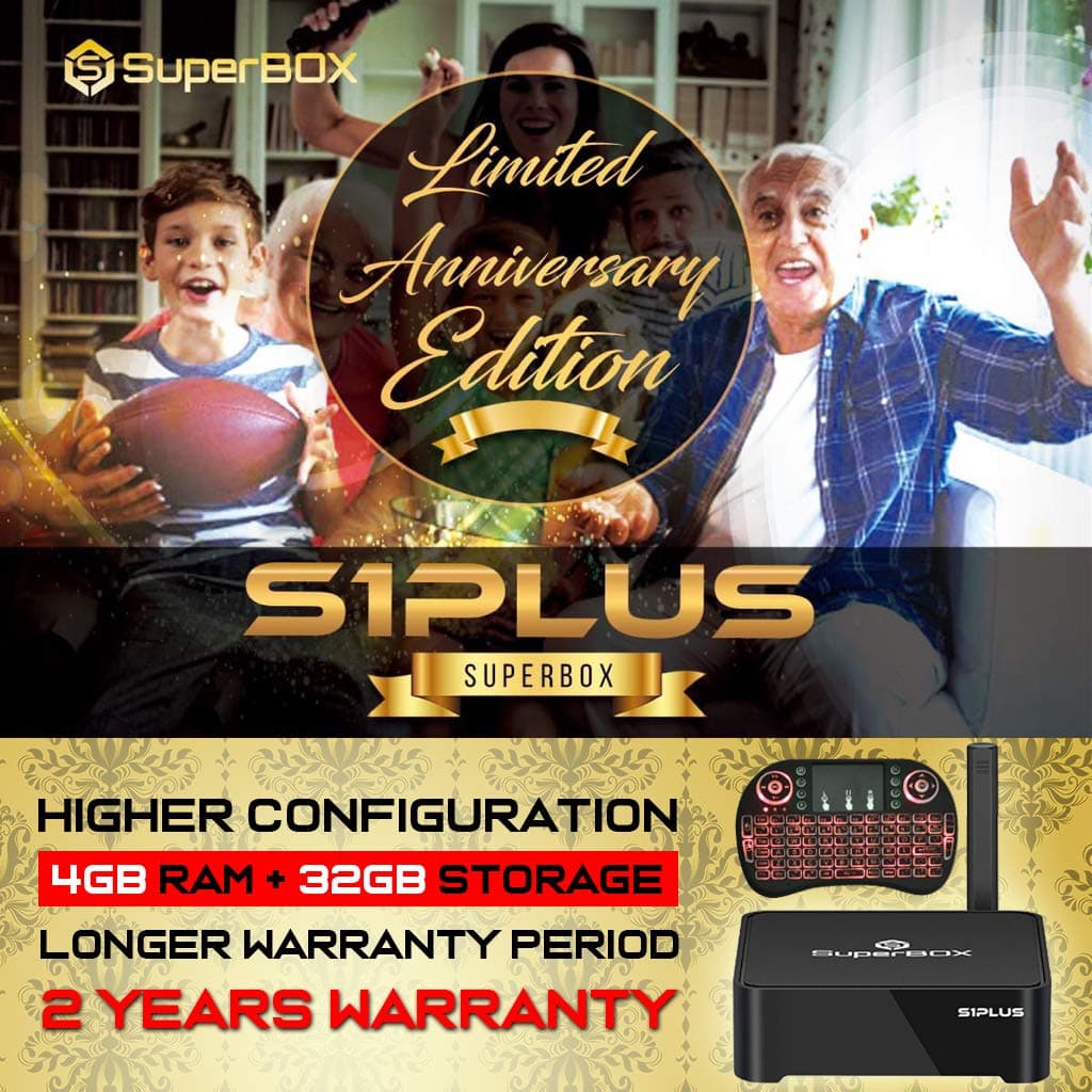 SuperBox S1 Plus Home Theater Bundle. W/Backlit Keyboard Remote Warranty and Support