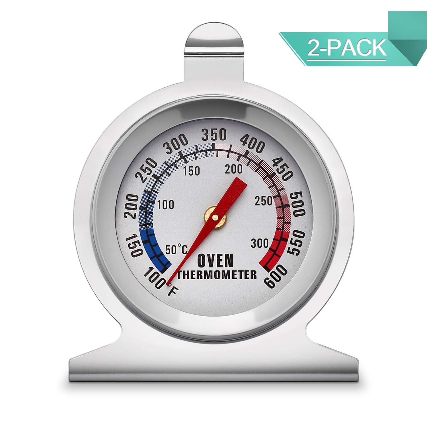 KT THERMO Dial Oven Thermometer(2-Pack) with Instant Read,2-Inch Stainless Steel Grill Thermometer …