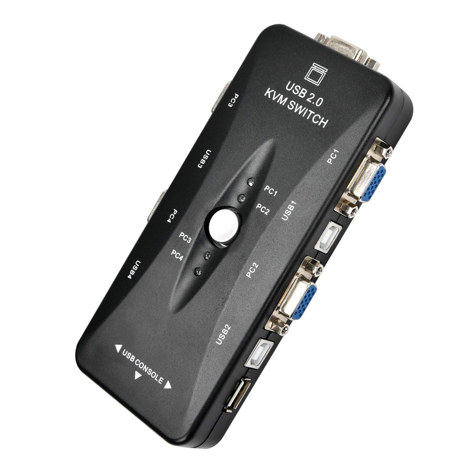 USB KVM Switch Box 4 Port VGA Video Sharing Adapter 4 in 1 Out Manual Switche for Computer, PC, Laptop, Desktop, Monitor, Printer, Keyboard, Mouse Control