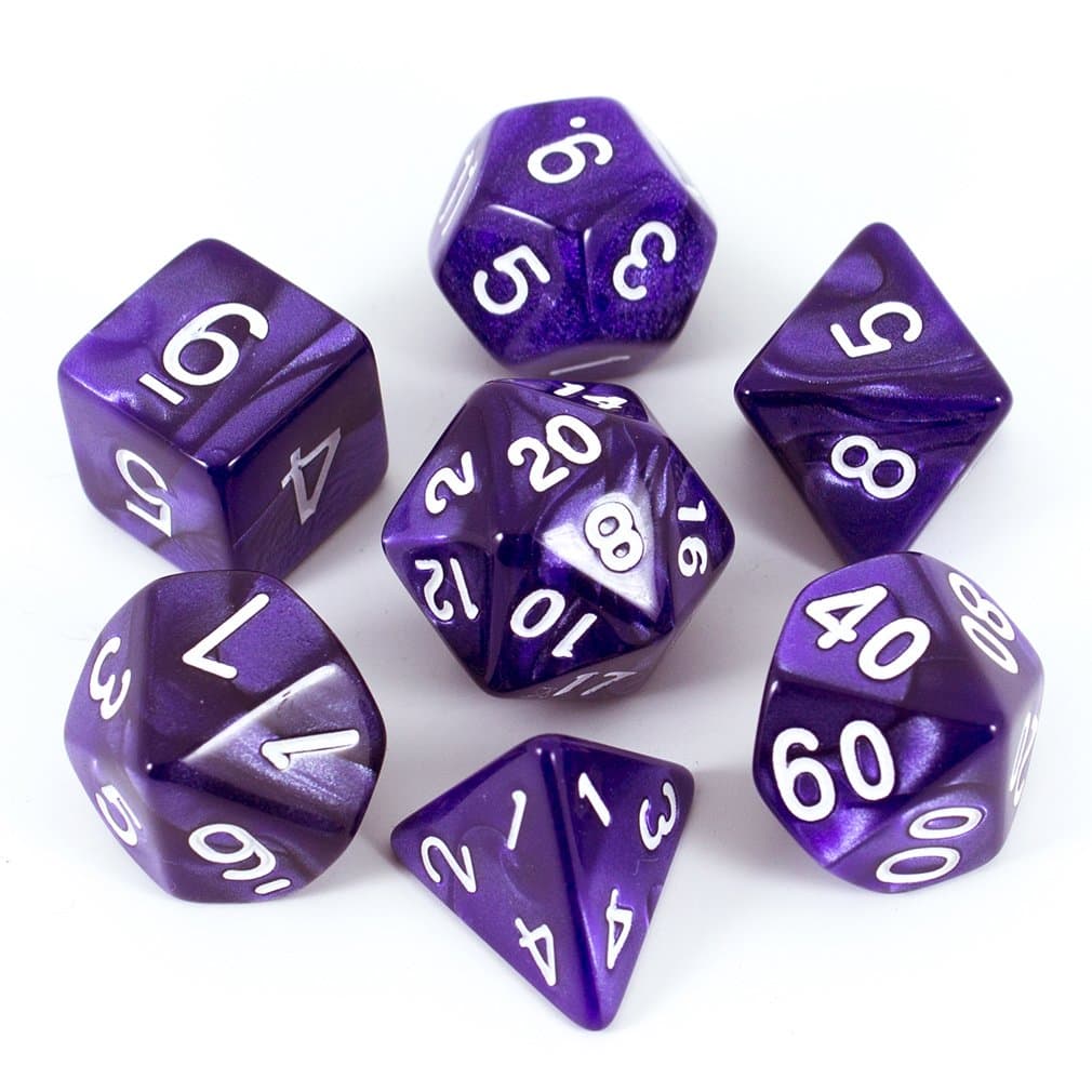 Pearl RPG Dice Set For DND (Purple)