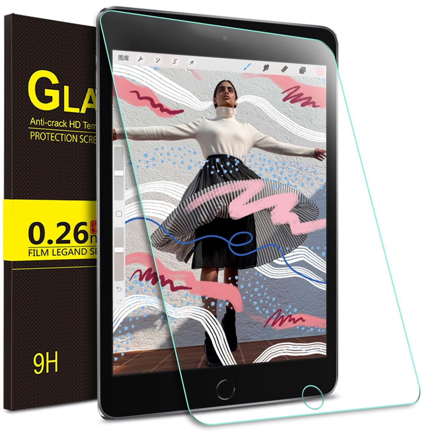 ELTD Screen Protector for iPad Mini 5 2019, Premium 9H Hardness 2.5D Round Edge Tempered Glass Film Screen Protector for Apple iPad Mini 5 2019 7.9 Inch 7.9 Inch, (1 Pack)