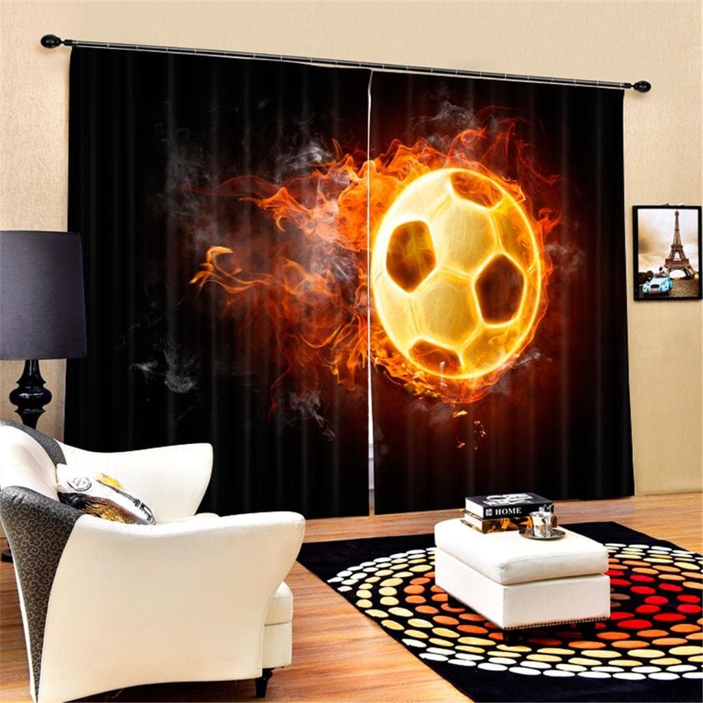 KKLL 3D Blackout Curtains Polyester Visual space Print Insulation Solid Thermal Window Drapes for Bedroom Living room Decor, wide 2.03x high 1.6