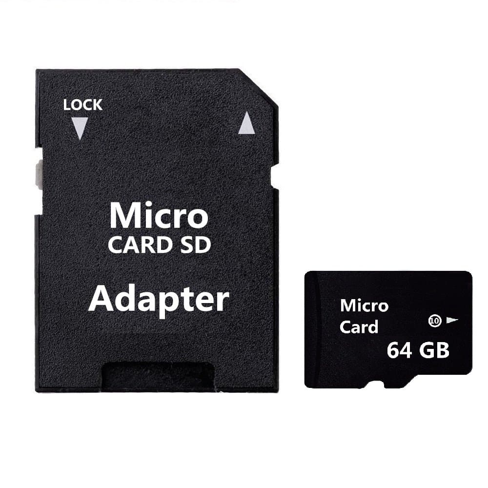 High Speed 64GB SD Micro Card Class 10 Memory Card with Free Adapter, 64 GB Micro Memory SD Card for Camcorder, Mobile Camera, Mobile Phone, PSP Memory Card and Car Driving Record (64GB)
