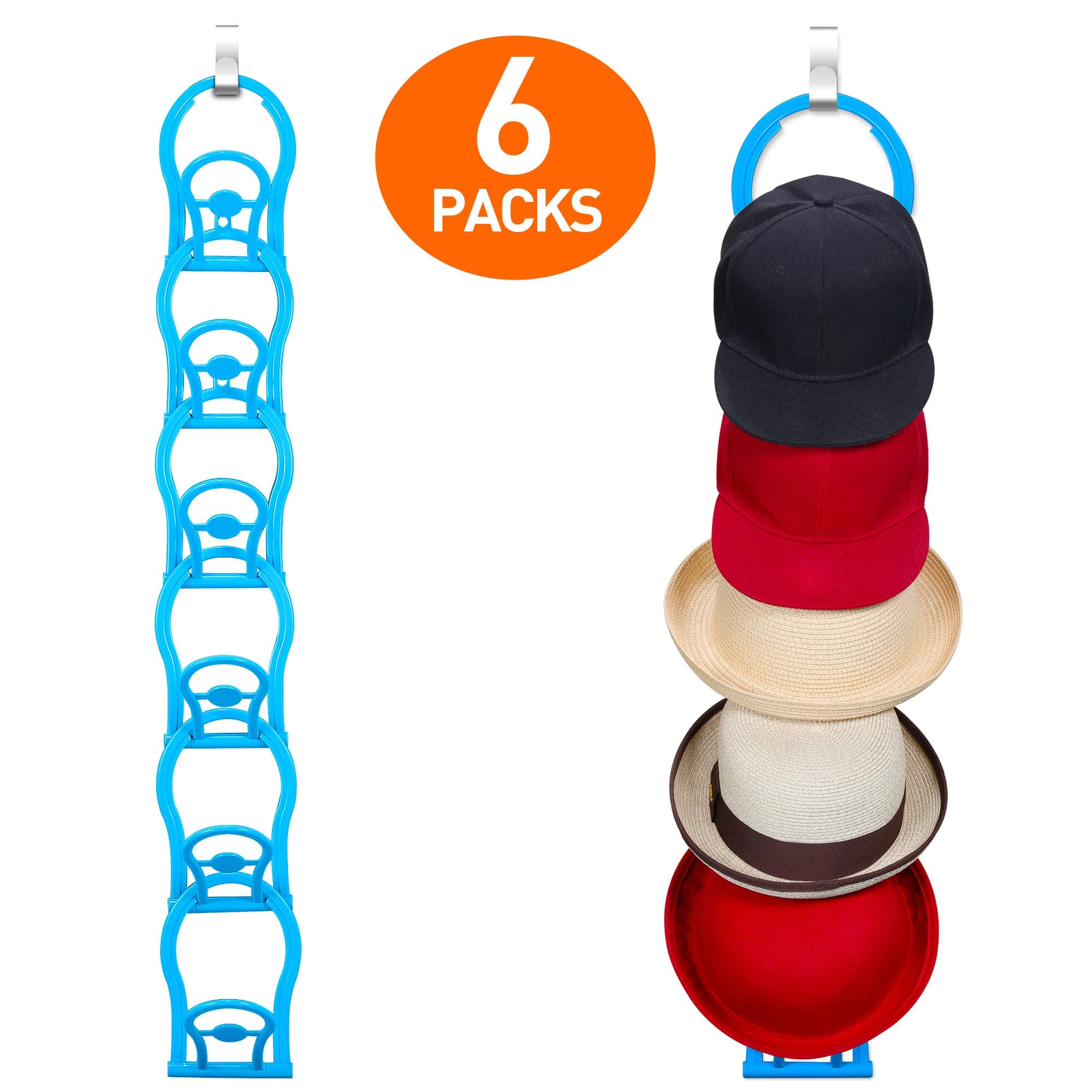 FaayFian [Upgraded Foldable Door Wall Mounted Baseball Cap Hat Rack Holder(Hold 3Kilos), Dress Hats, Snapbacks, Derby Hats, Straw Has Rack Storage