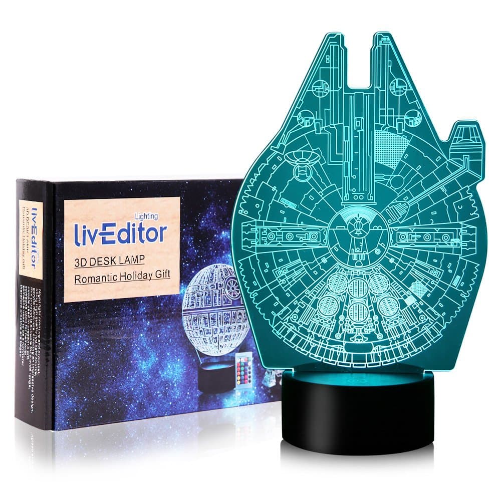 Star Wars Night Light 3D LED Illusion Lamp Three Pattern and 7 Colors Changing Decor Lamp Perfect Toys for Kids Room (1 Plate)