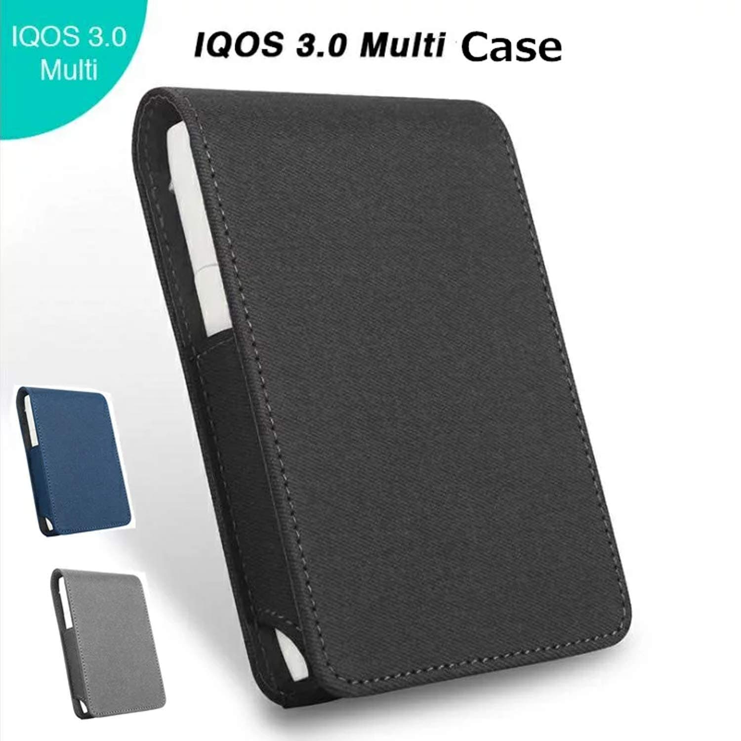 Pouch Bag Case for iqos Multi 3.0 Holder Box for Iqos 3 Multi Flip Wallet Leather Case (Black)