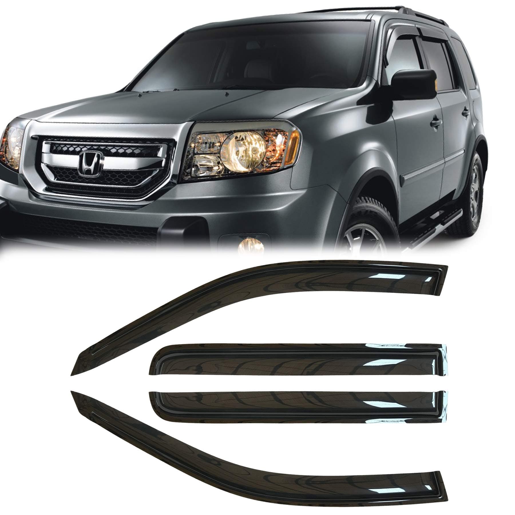 MGPRO 4pcs Compatible with Sun Rain Guard Vent Shade Side Window Wind Deflectors Visors DB-94084
