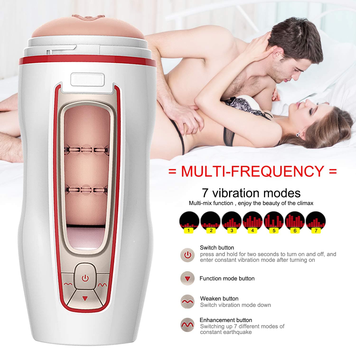 Automatic Piston Telescopic Deep Throat Rotate Vibration Suction Modes Full-Automatic Toy Multiple Vibration Modes Multiple Sucking Modes Men Gift Sexy Underwear Male Toys for Men Interactive