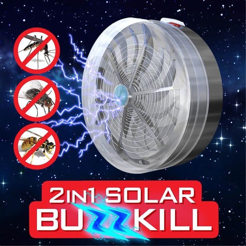 Pinjeer 2 In 1 Solar Buzz Kill UV Light Fly Insect Bug Mosquito LAMP Home kitchen Newest Stunning Lighting Unique Buzz Killer