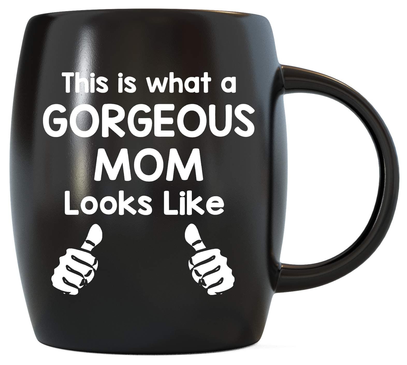 16 oz Large Coffee Mug Barrel Shape Gift for Mom - Gorgeous Mom Looks Like Funny Gifts for Mom from Daughter Son Kids Husband In Law - Novelty Tea Cups for Christmas Birthday