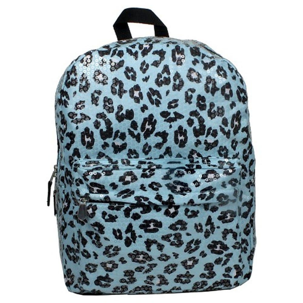 Leopard Print Sequin Glam 16" Backpack