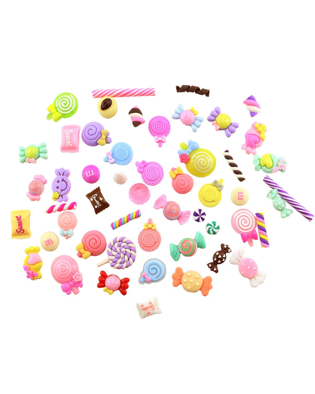 Newbested Slime Charms Mixed Candy Sweets Slime Beads Making Supplies for Scrapbooking DIY Crafts.(50PCS, Multicolor )