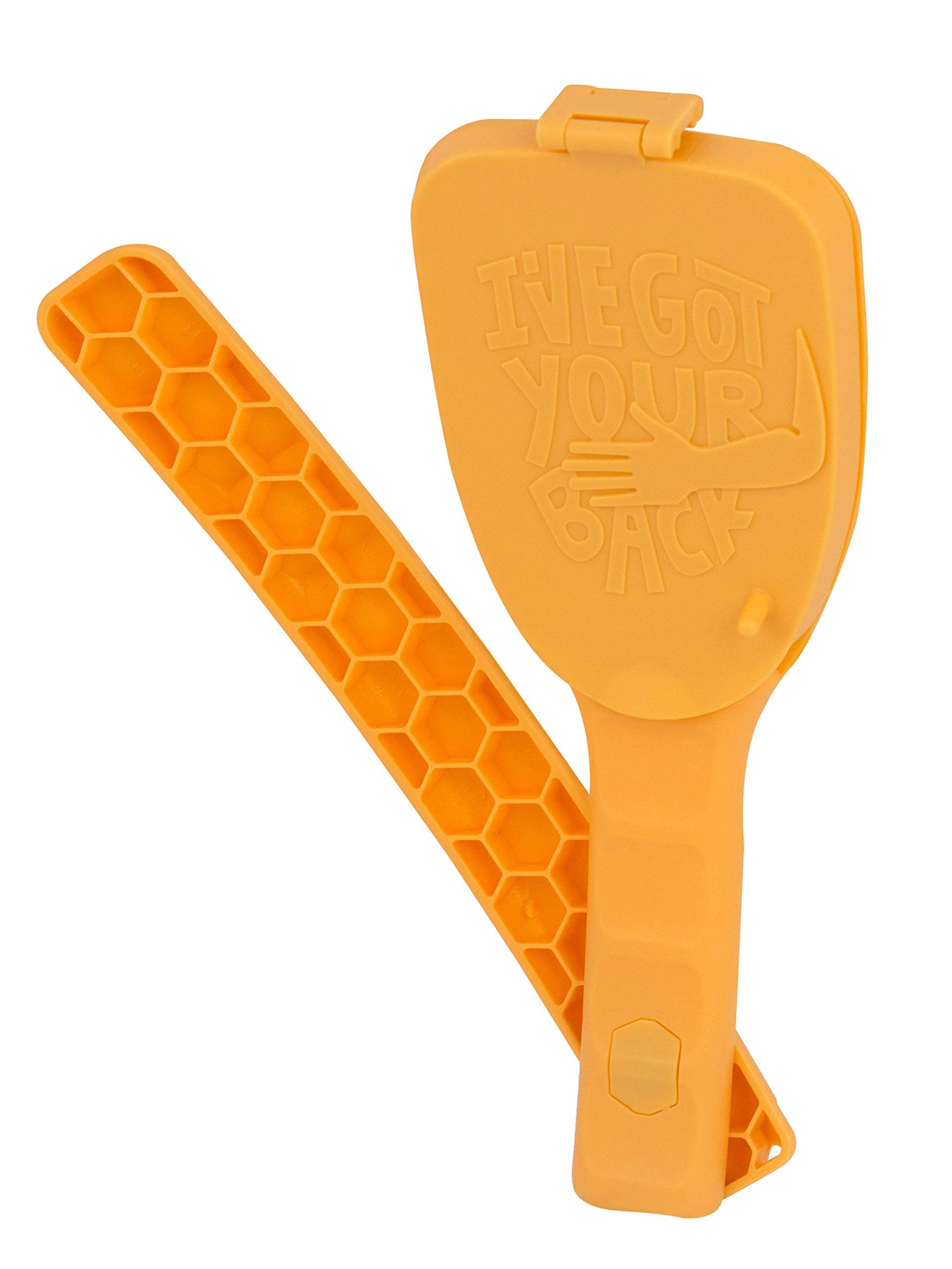 Bakslap - Body Lotion Applicator - Replaceable Sponge Pads (2 Pack) - Extendable Long Handle for Self Back & Body Application (Skin Cream, Suntan, Beauty, Tanning, Medical) (Peach)