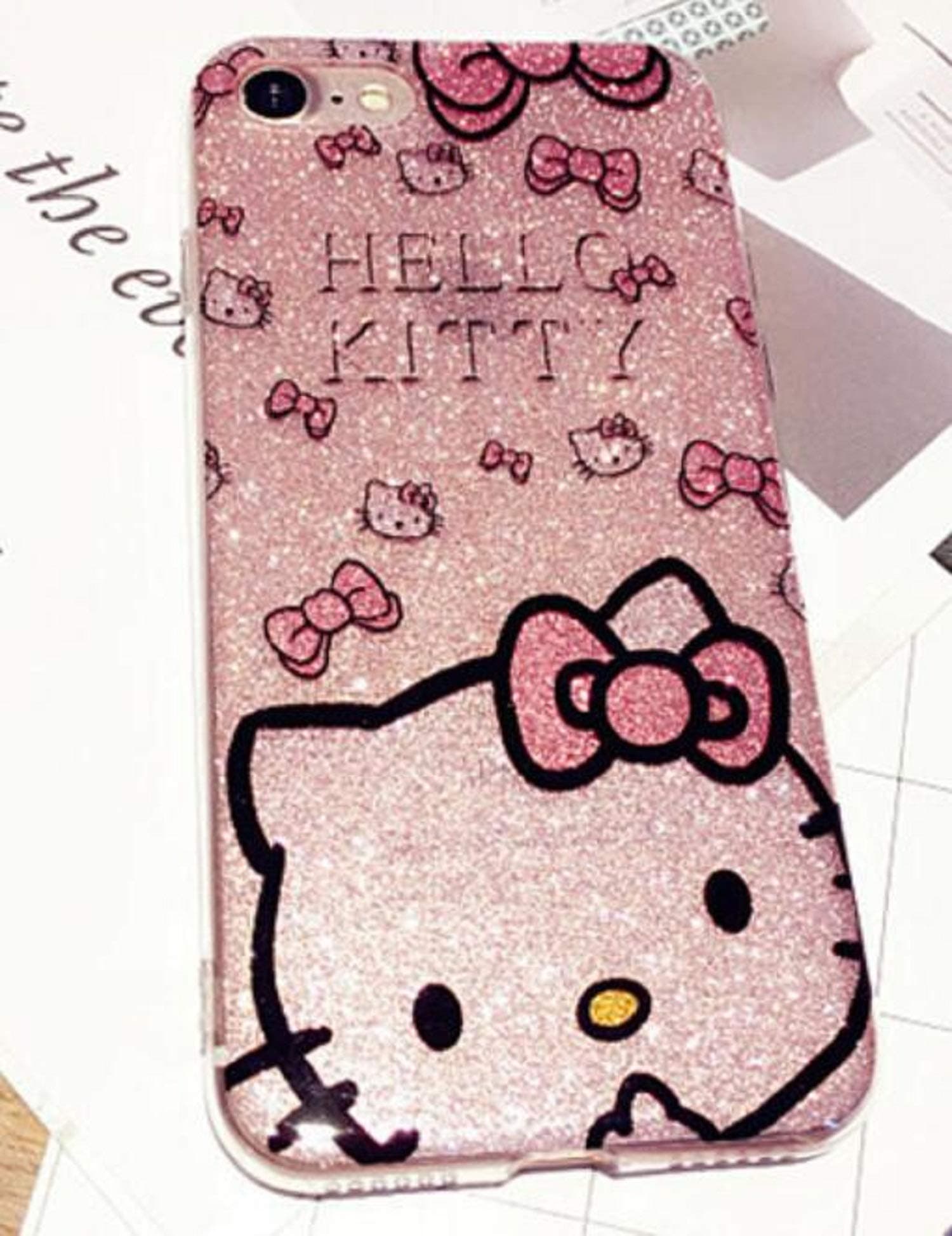 Hello Kitty for iPhone XR X XS max case Cute Girly Cartoon cat Hello Kitty KT Phone Case for iPhone 11 pro max 7 8 Plus case Bling Hard Case & 2 Strap (3, for iPhone 11)