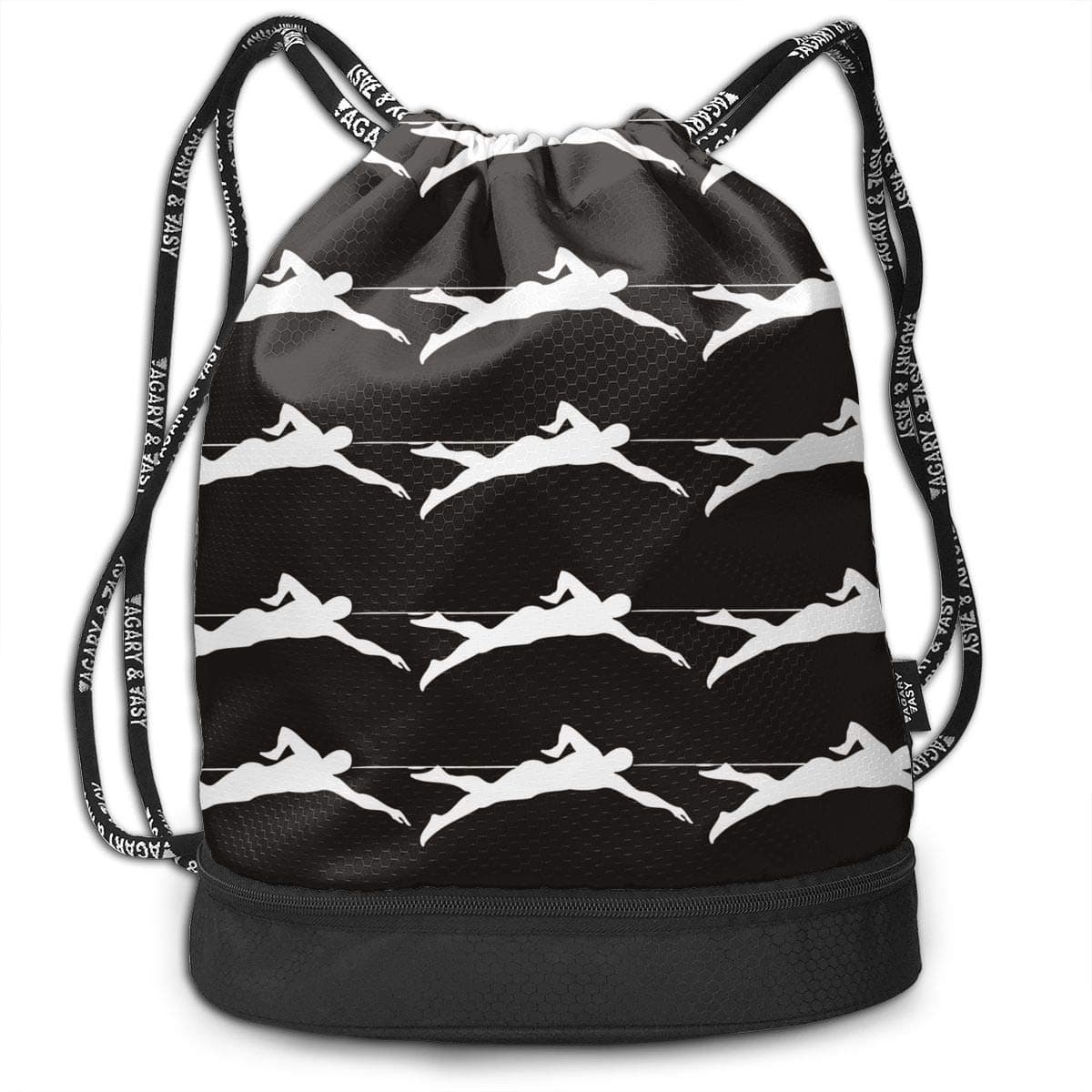 QUCHEN Swimmer Drawstring Backpack Bags Shoulder Bags