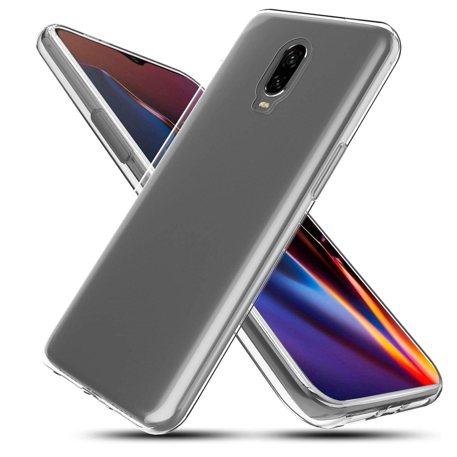 OnePlus 6T Case, CASEKEY [Slim&Thin] Shock-Absorption Bumper Anti-Scratch Soft Silicone Flexible Rubber Glossy TPU Clear Protective Cover Compatible with One Plus 6T,Clear