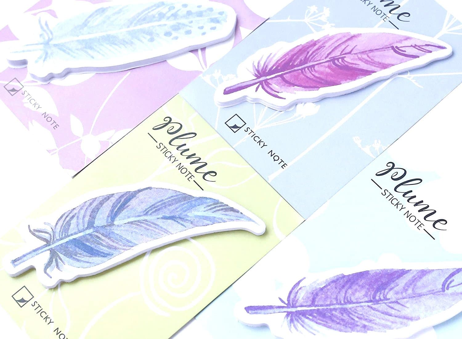 RIANCY Feather Shaped Sticky Notes, Memo Self-Stick Notes, Things to Do List Notepad, Schedule for School Office Home