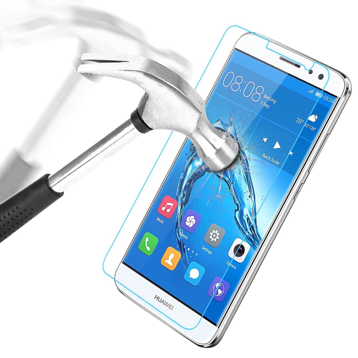 Huawei Nova Plus Screen Protector, APICI Premium Tempered Glass Screen Protector for Huawei Nova Plus with 9H Hardness Anti-fingerprint ( Cover the Flat Part of the Phone Display Only )