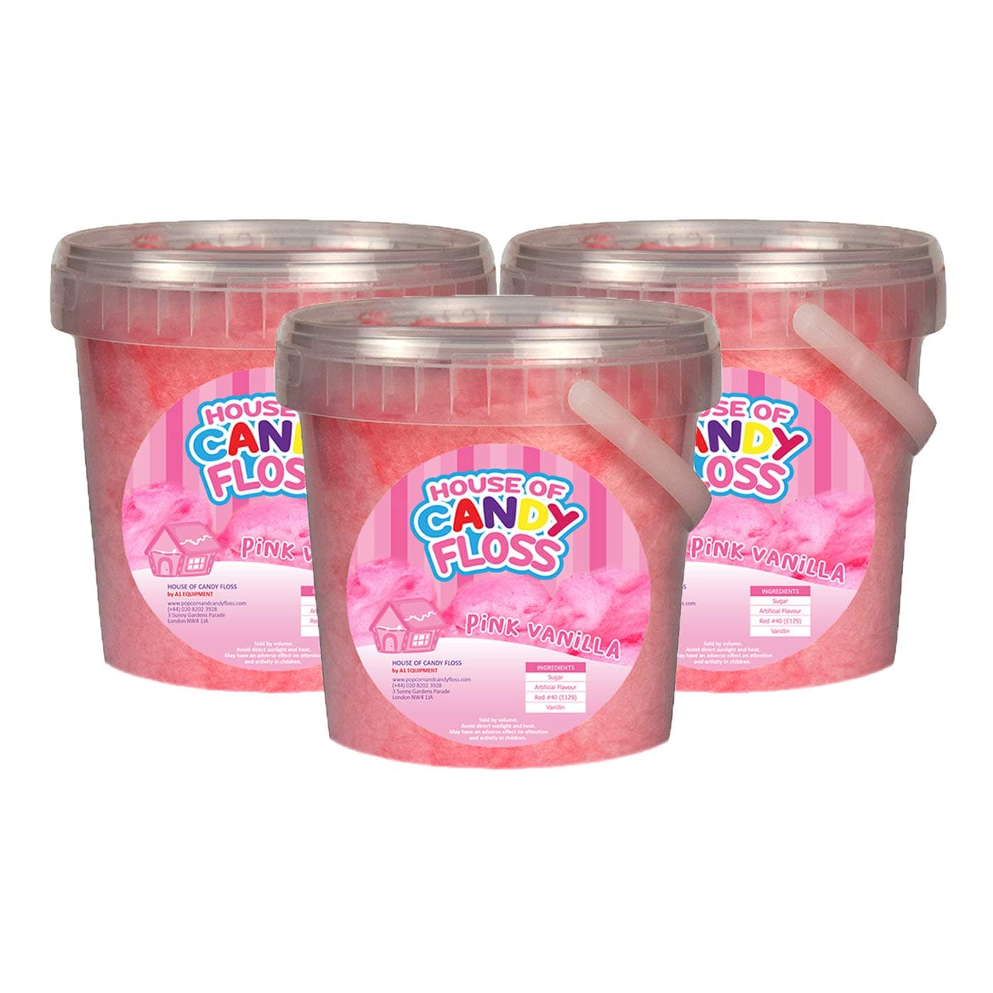 Pink Vanilla Ready Made Candy Floss 1L x 3