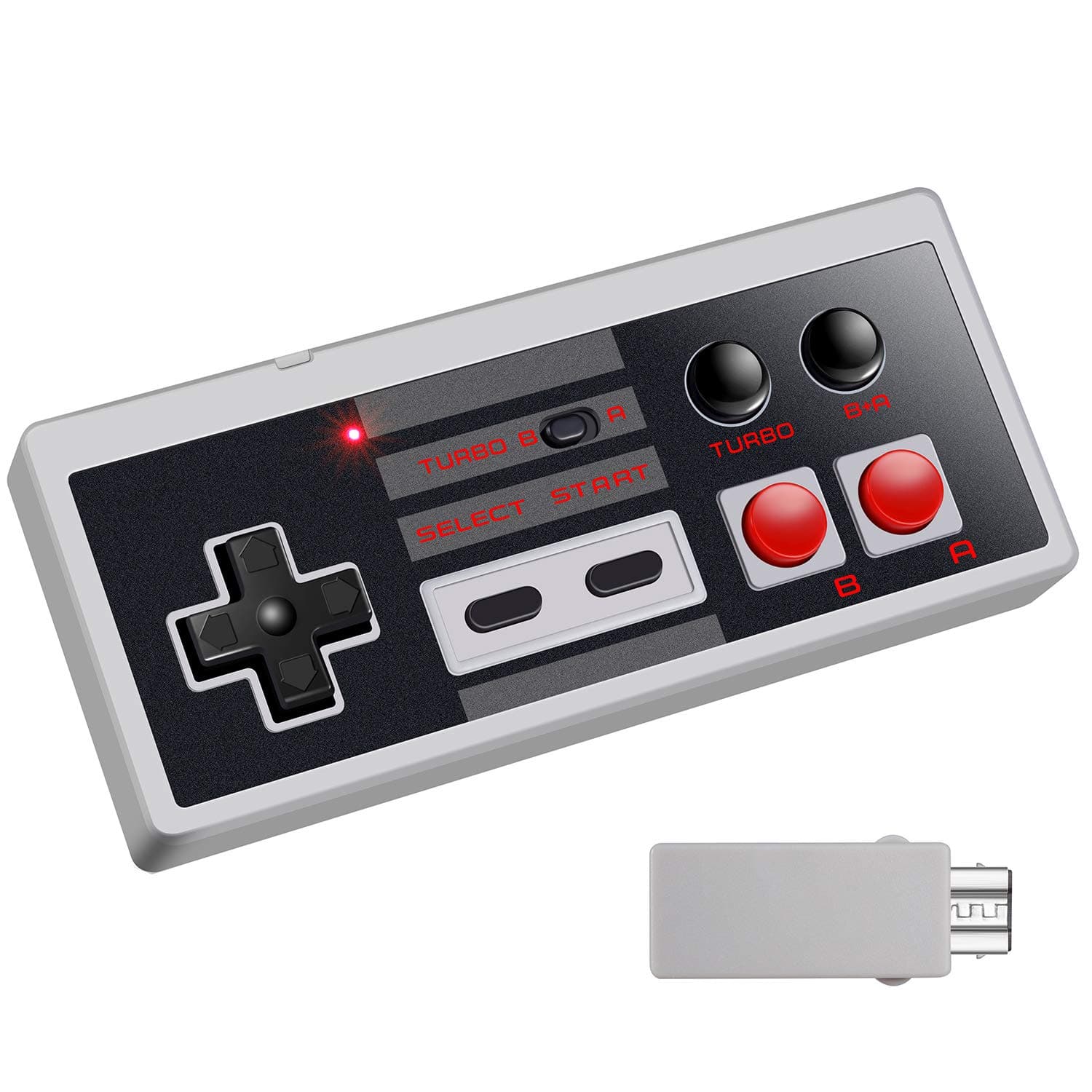 Ryhpez Wireless Controller for NES Classic - Rechargeable Gamapad with Receiver Turbo Switch, Compatible for Nintendo NES Classic Mini Edition Gaming System Joystick