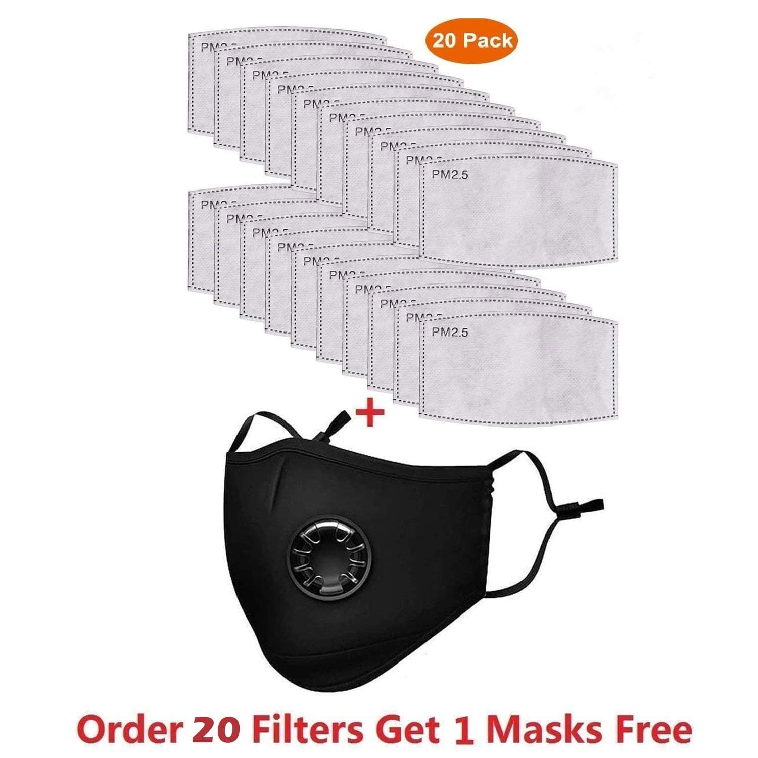 KZKR Activated Carbon Filter Replaceable 21 PCS Set Anti Haze Filter Paper for Mask